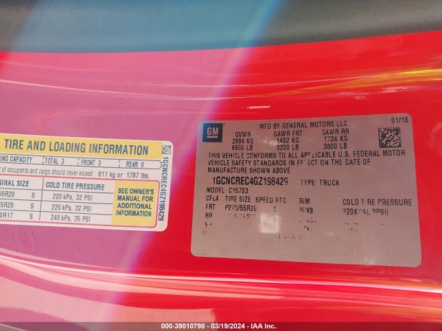 Chevrolet Silverado 1500 1lt 2016 1GCNCREC4GZ198429 Image 9