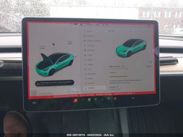 5YJ3E1EAXMF976705 Tesla Model 3 Standard Range Plus Rear-wheel Drive