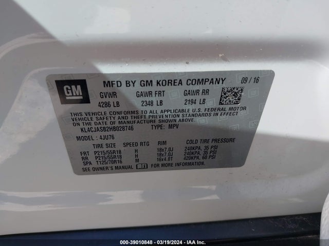Buick Encore Preferred 2017 KL4CJASB2HB028746 Image 9