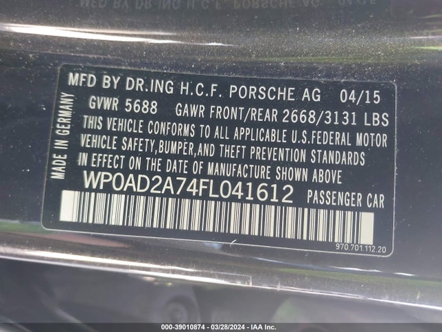 2015 PORSCHE PANAMERA E-HYBRID WP0AD2A74FL041612 Photo 8