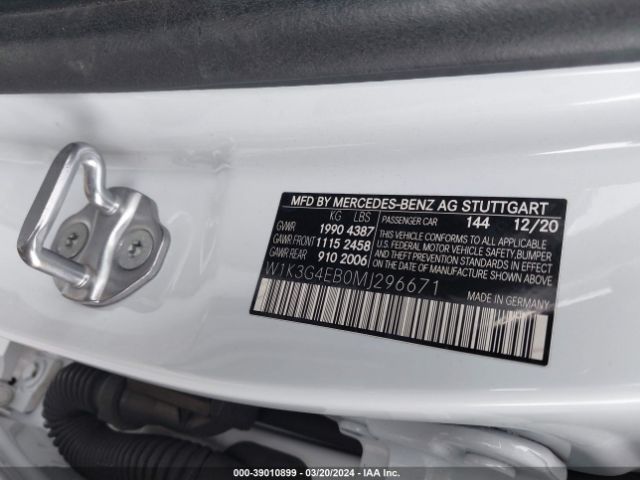 W1K3G4EB0MJ296671 Mercedes-Benz A 220