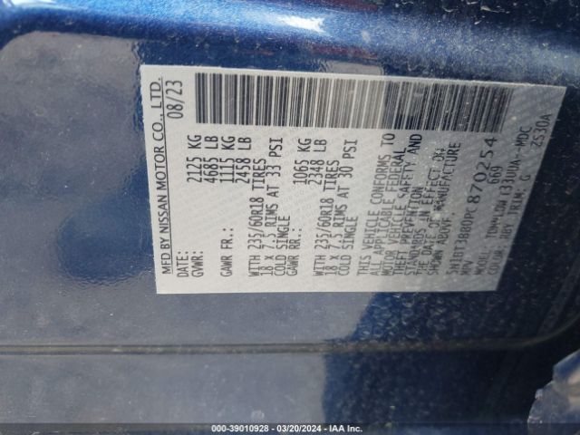 5N1BT3BB0PC870254 Nissan Rogue Sv Intelligent Awd