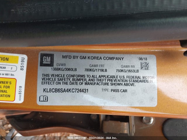 Chevrolet Spark Ls Cvt 2019 KL8CB6SA4KC724431 Image 9