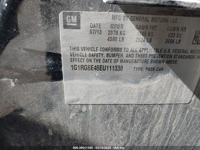 Chevrolet Volt 2014 1G1RG6E46EU111338 Image 9