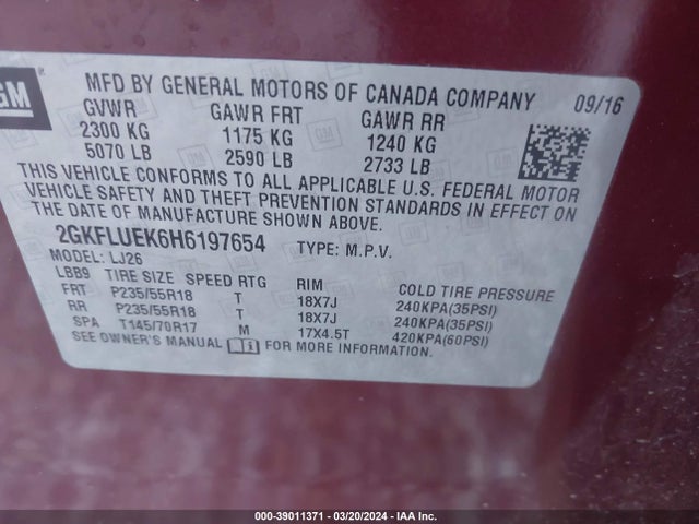 GMC Terrain Slt 2017 2GKFLUEK6H6197654 Image 9