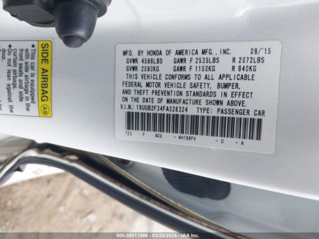 19UUB2F34FA026324 Acura Tlx V6