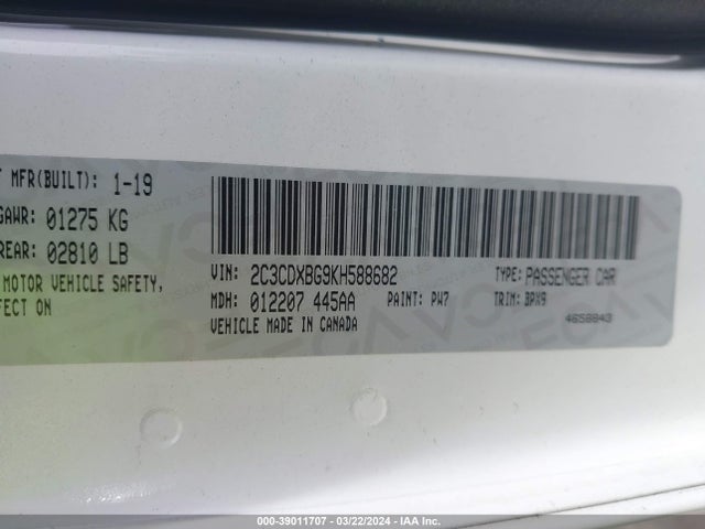 Dodge Charger Sxt Rwd 2019 2C3CDXBG9KH588682 Image 9
