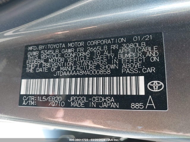 Toyota Mirai Limited 2021 JTDAAAAA8MA000858 Image 9