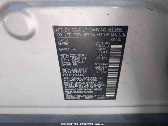 Nissan ROGUE S 2016 KNMAT2MT8GP601685 Image 9