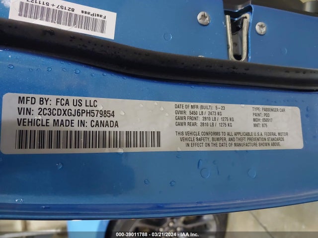 Dodge Charger Scat Pack 2023 2C3CDXGJ6PH579854 Image 9