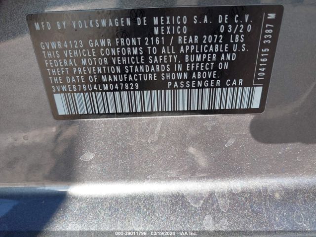 3VWEB7BU4LM047829 Volkswagen Jetta 1.4t Sel
