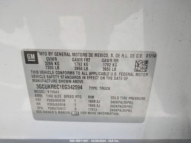 Chevrolet Silverado 1500 1lt 2014 3GCUKREC1EG342594 Image 9