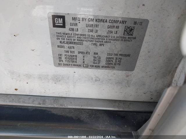 KL4CJBSB0EB553323 Buick Encore Convenience