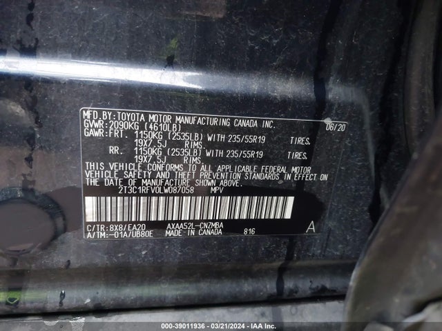 Toyota Rav4 Xle Premium 2020 2T3C1RFV0LW087058 Image 9