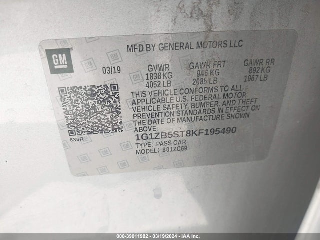 Chevrolet Malibu 1ls 2019 1G1ZB5ST8KF195490 Image 9