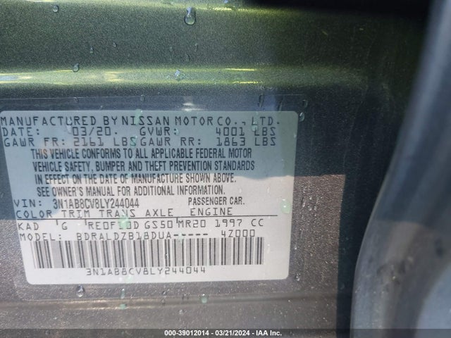 Nissan Sentra Sv Xtronic Cvt 2020 3N1AB8CV8LY244044 Image 9