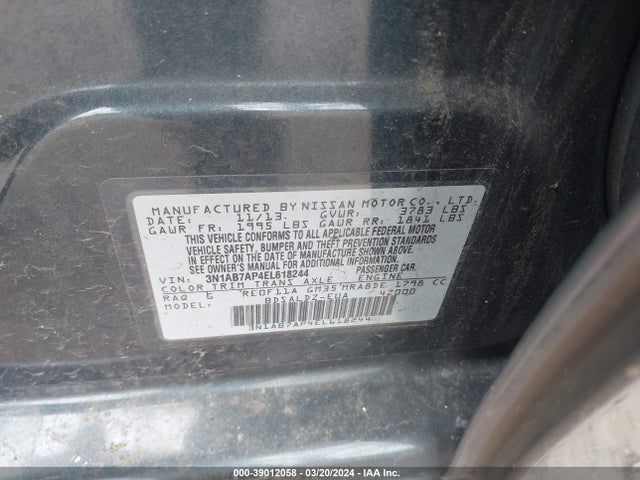 Nissan SENTRA SV 2014 3N1AB7AP4EL618244 Image 9
