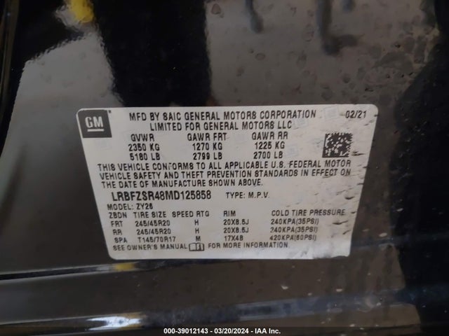 Buick Envision Awd Avenir 2021 LRBFZSR48MD125858 Image 9