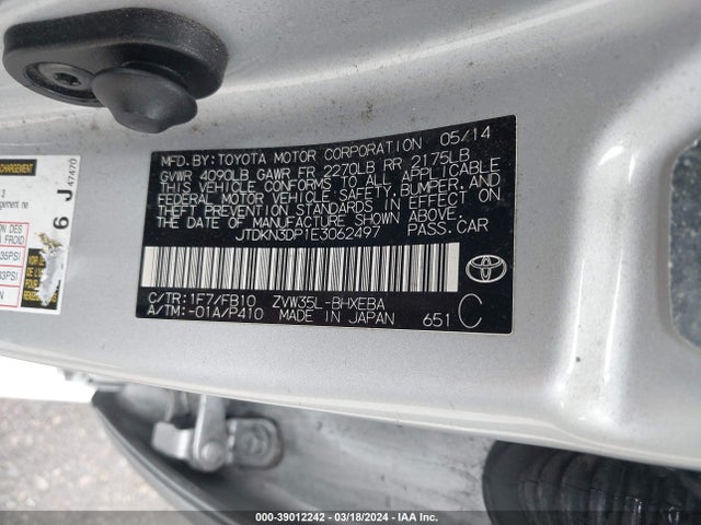Toyota PRIUS PLUG-IN 2014 JTDKN3DP1E3062497 Image 9