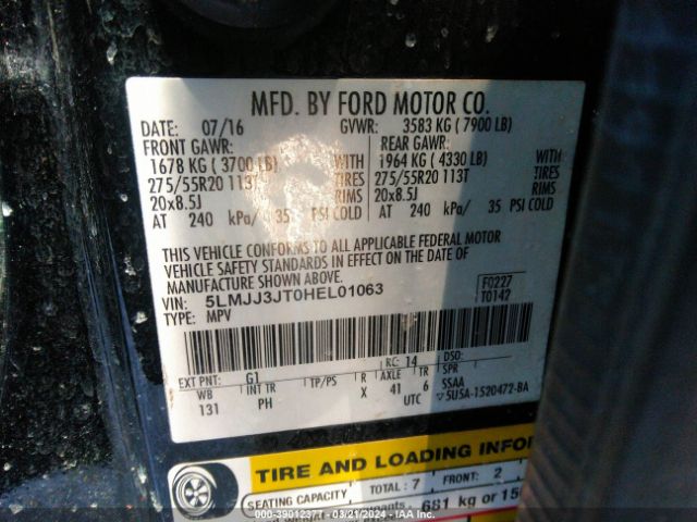 5LMJJ3JT0HEL01063 Lincoln Navigator L Select