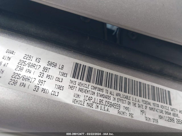 1C4PJLLB5JD584559 Jeep Cherokee Latitude Plus Fwd
