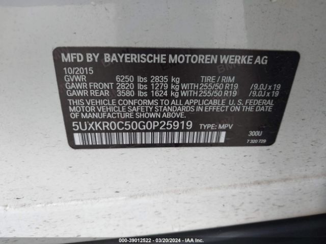 5UXKR0C50G0P25919 BMW X5 Xdrive35i