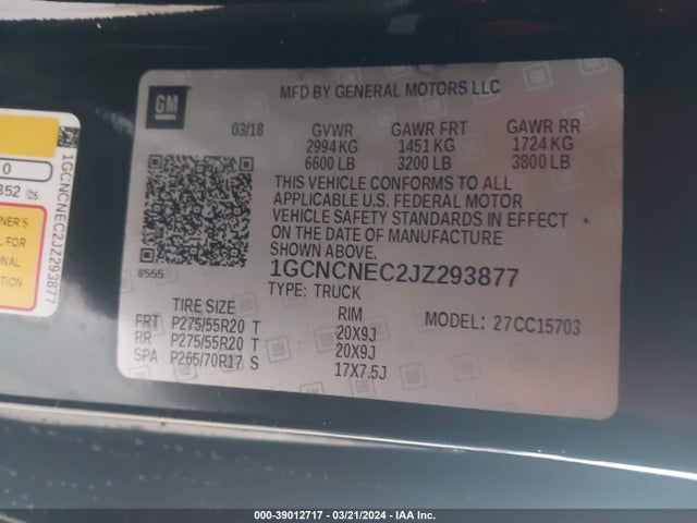 Chevrolet Silverado 1500 Wt 2018 1GCNCNEC2JZ293877 Image 9