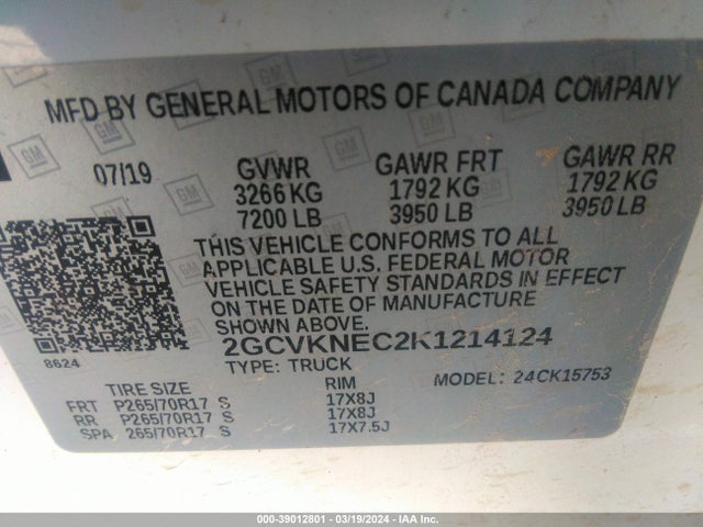Chevrolet Silverado 1500 Ld Wt 2019 2GCVKNEC2K1214124 Image 9