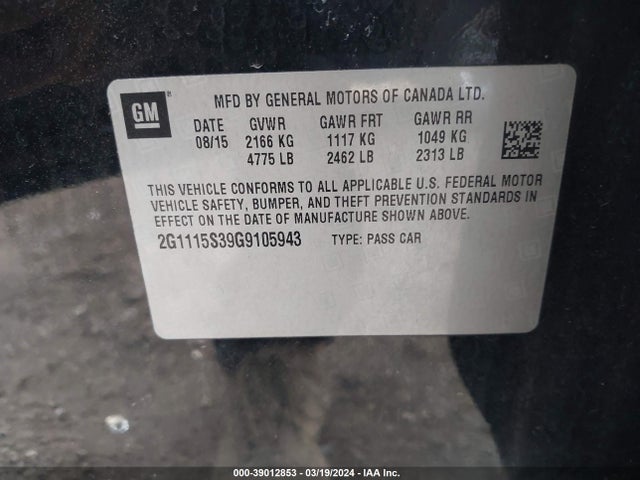 Chevrolet Impala 2lt 2016 2G1115S39G9105943 Image 9