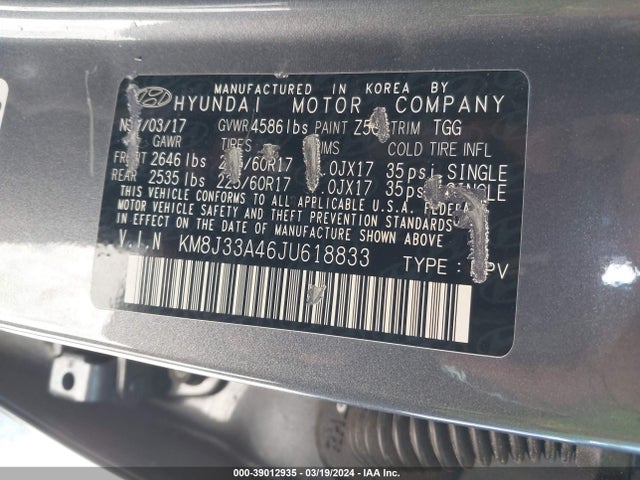Hyundai TUCSON SEL 2018 KM8J33A46JU618833 Image 9