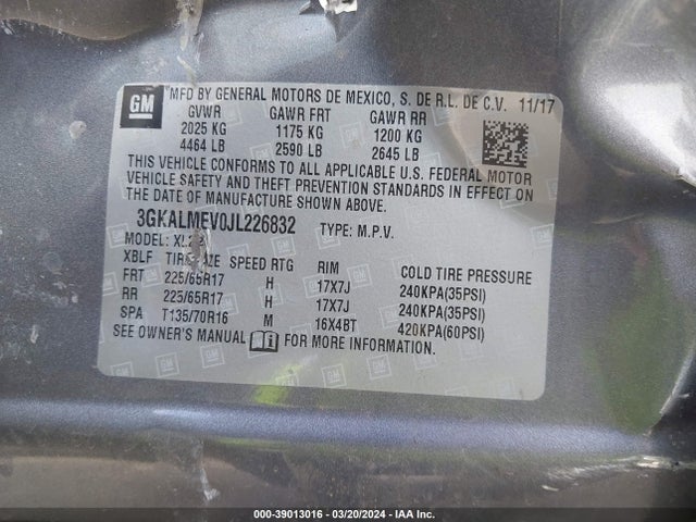 GMC Terrain Sle 2018 3GKALMEV0JL226832 Image 9