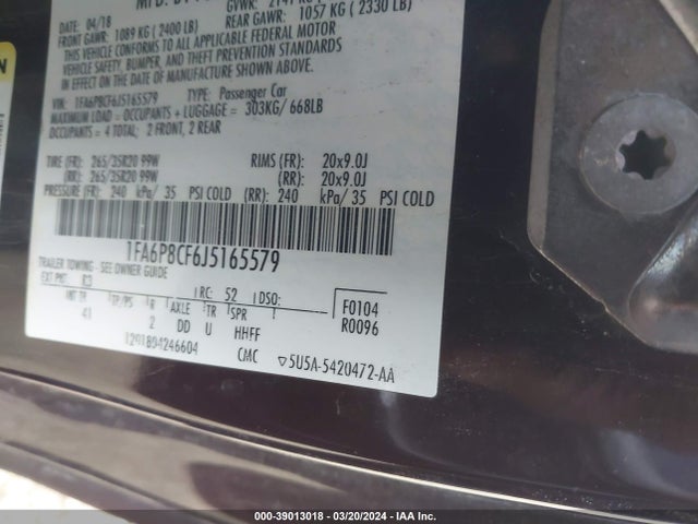 Ford Mustang Gt Premium 2018 1FA6P8CF6J5165579 Image 9