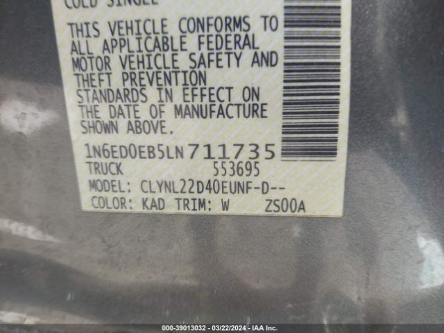 1N6ED0EB5LN711735 Nissan Frontier Sv 4x4