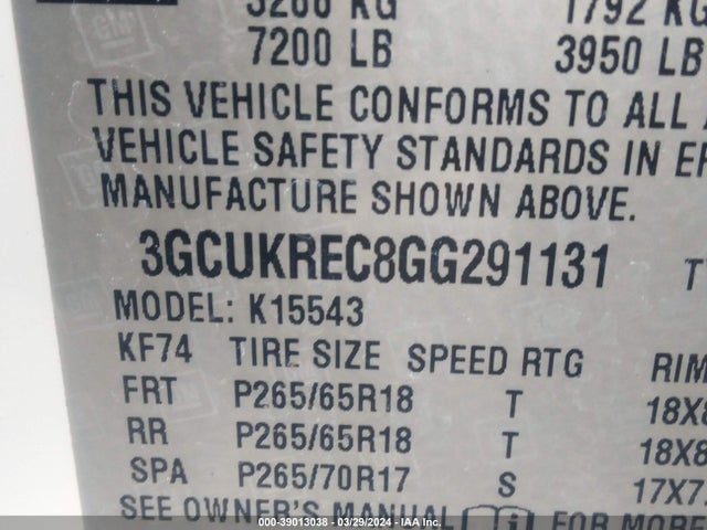 Chevrolet Silverado 1500 2lt 2016 3GCUKREC8GG291131 Image 9