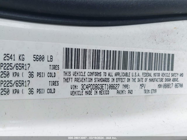Dodge Journey Sxt 2014 3C4PDDBG3ET108627 Image 9