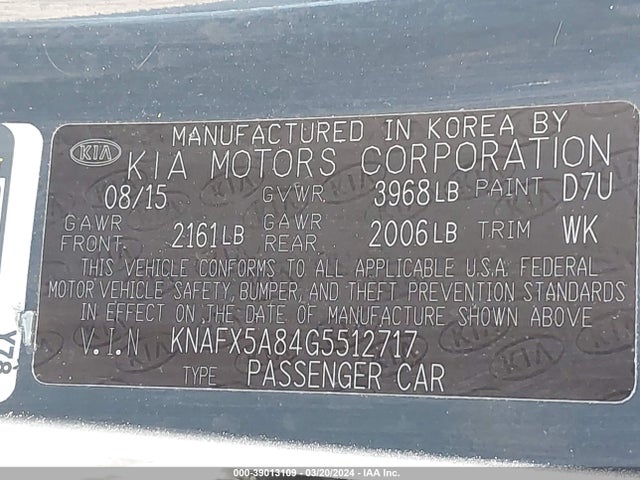 KIA FORTE EX 2016 KNAFX5A84G5512717 Image 9