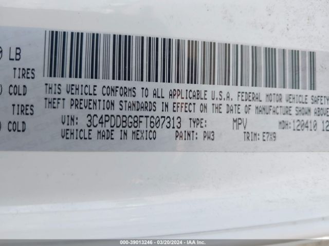 3C4PDDBG8FT607313 Dodge Journey Sxt