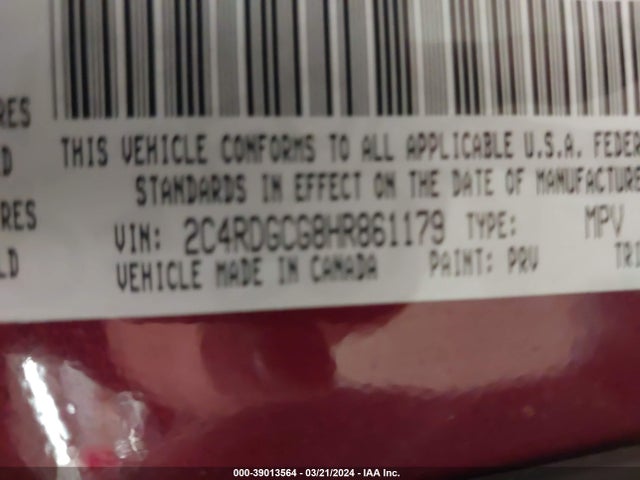 Dodge Grand Caravan Sxt 2017 2C4RDGCG8HR861179 Image 9