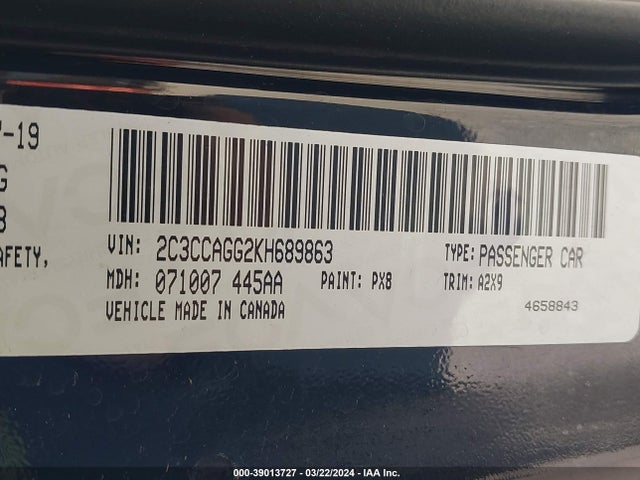 Chrysler 300 300s Awd 2019 2C3CCAGG2KH689863 Image 9