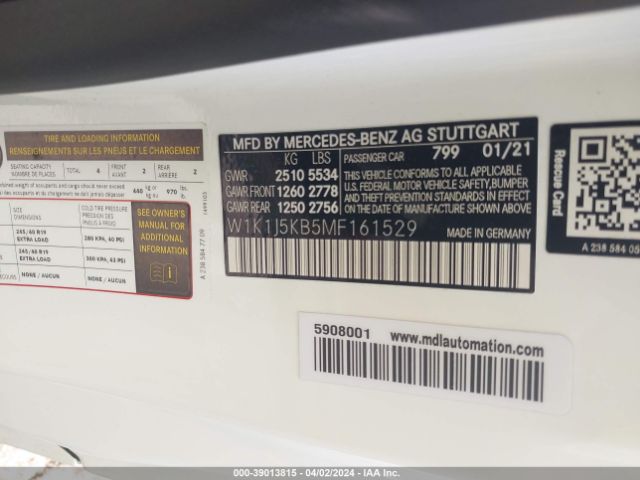 W1K1J5KB5MF161529 Mercedes-Benz E 450 4matic