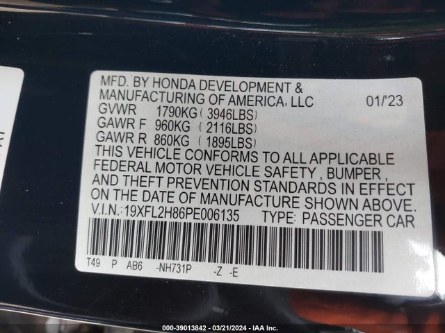 Honda Civic Sport 2023 19XFL2H86PE006135 Image 9