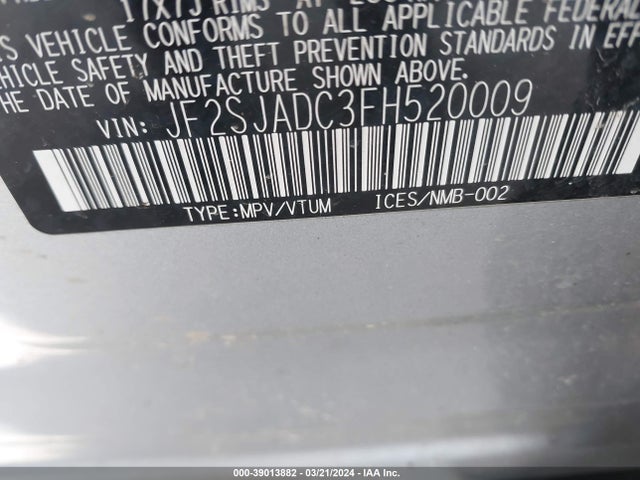 Subaru Forester 2.5i Premium 2015 JF2SJADC3FH520009 Image 9