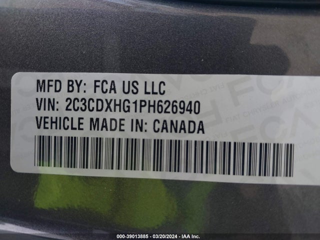 Dodge CHARGER GT 2023 2C3CDXHG1PH626940 Image 9