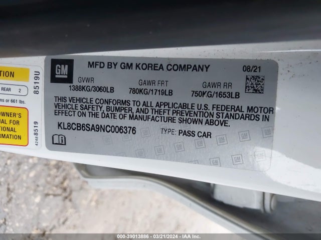 Chevrolet Spark Fwd Ls Automatic 2022 KL8CB6SA9NC006376 Image 9