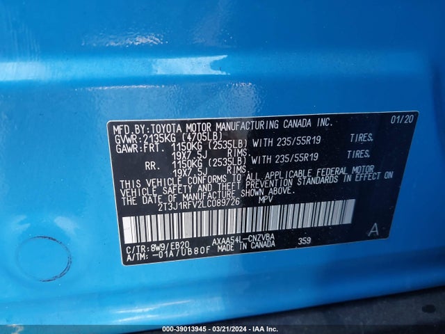 Toyota Rav4 Adventure 2020 2T3J1RFV2LC089726 Image 9