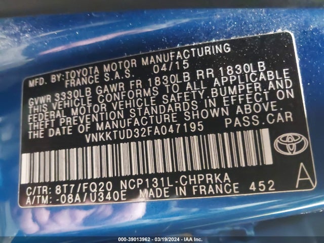 Toyota YARIS L 2015 VNKKTUD32FA047195 Image 9