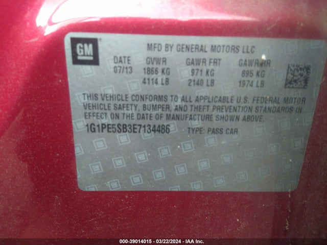 Chevrolet Cruze 2lt Auto 2014 1G1PE5SB3E7134486 Image 9