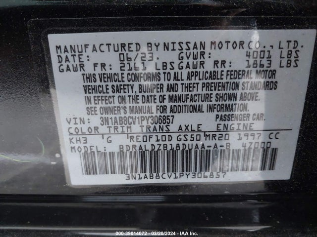 Nissan Sentra Sv Xtronic Cvt 2023 3N1AB8CV1PY306857 Image 9