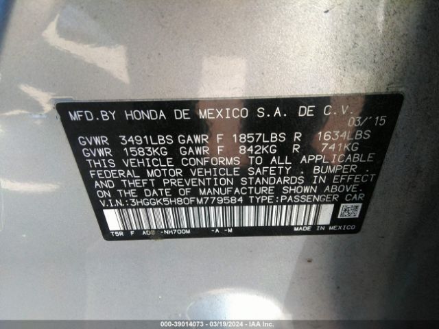 3HGGK5H80FM779584 Honda Fit Ex/ex-l