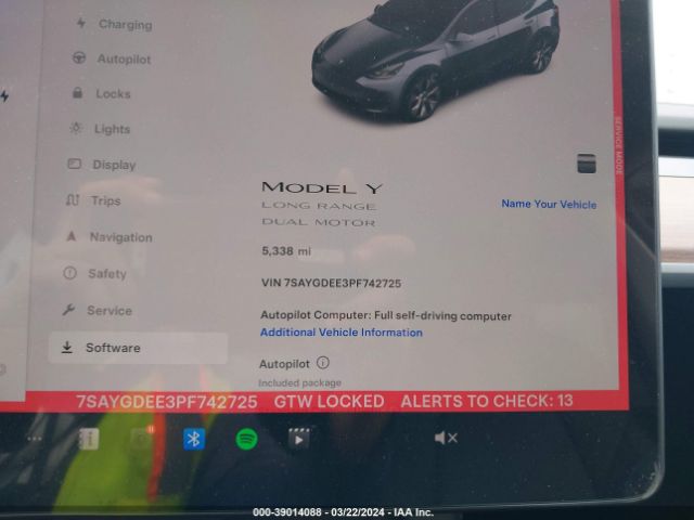 7SAYGDEE3PF742725 Tesla Model Y Awd/long Range Dual Motor All-wheel Drive